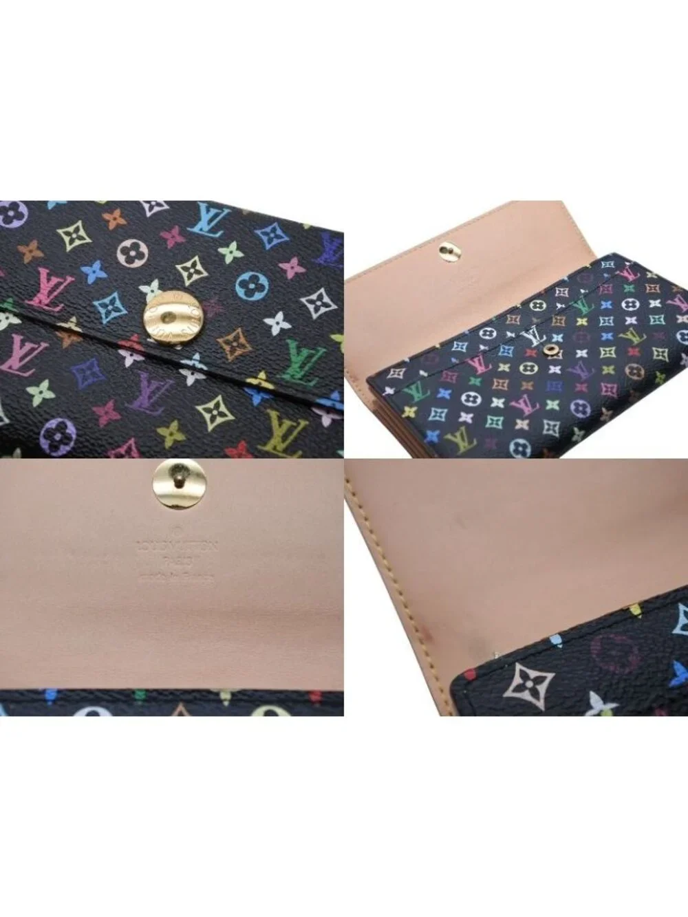 Louis Vuitton Wallet Takashi Murakami Portefeuille Sarah Black Monogram